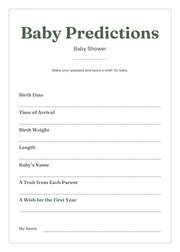 Personalized baby prediction cards