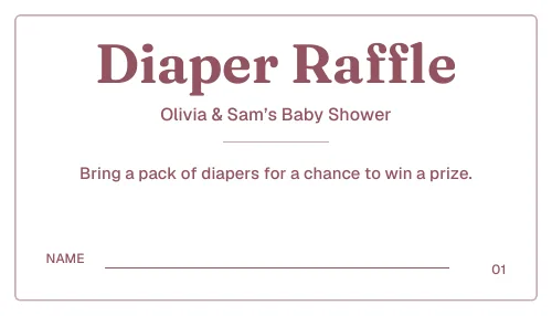 Free example: Diaper raffle tickets personalized printable